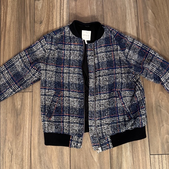 Avec Les Filles Blue Plaid Bomber Jacket NEW never worn - Picture 11 of 12